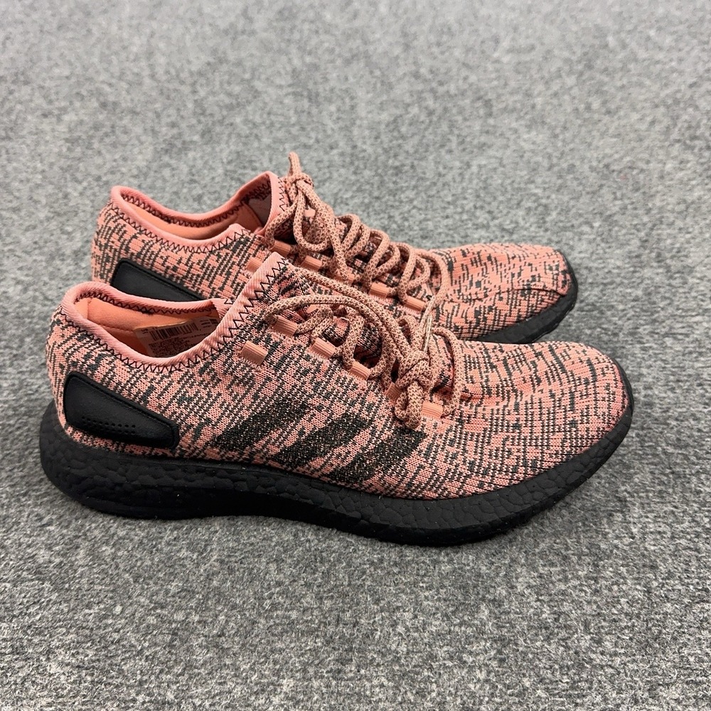 Adidas PureBoost Shoes Mens Size 11 Pink Black Knit Running Sneakers CG2985
